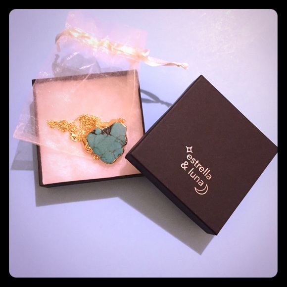 🆕BOHO TURQUOISE COLOR HOWLITE SLICE PENDANT - Picture 5 of 6